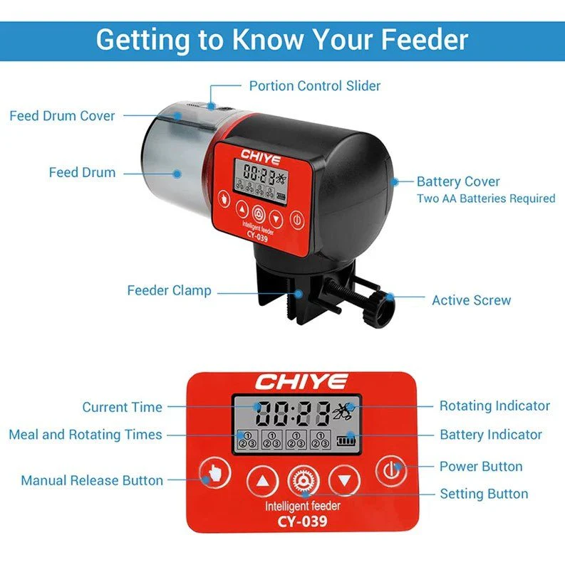 CHIYE CY-039 Smart Automatic Aquarium Fish Feeder | Programmable LCD Display - Image 6